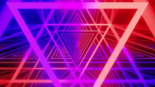 Neon Triangle Colored Tunnel Vj Loop Background 4K