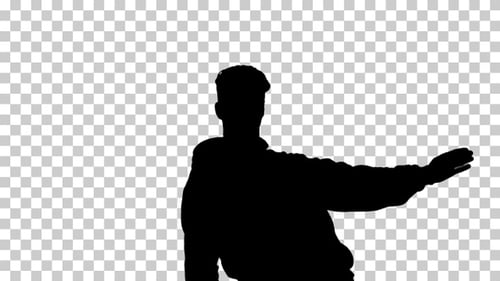 Silhouette d'homme dansant du hip-hop, faisant des vagues, Alpha Channel