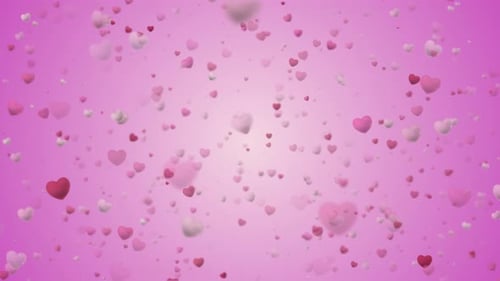 Glamour Glowing Colorful Heart Shapes Particles Background Saint Valentine’s Day Seamles Loop 4K