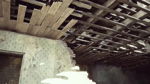 Abandoned Ruined Building After War