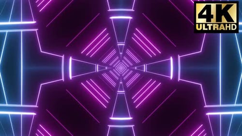 4 Abstract Neon Tunnel Vj Loops Pack