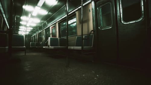 Der U-Bahn-Wagen ist wegen des Coronavirus-Ausbruchs in der Stadt leer