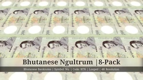 Ngultrum bhoutanais | Monnaie du Bhoutan - Pack de 8 | Résolution 4K | Boucle