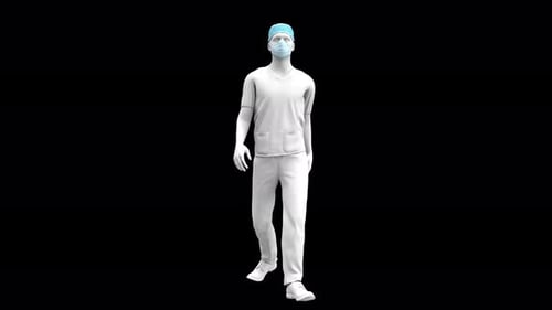 Doctor Walking - Loop Alpha 4k