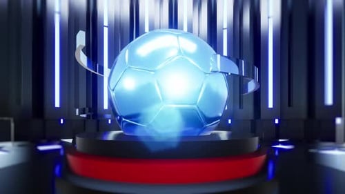 Futuristic 3D Soccer Ball Sports Opener Animation