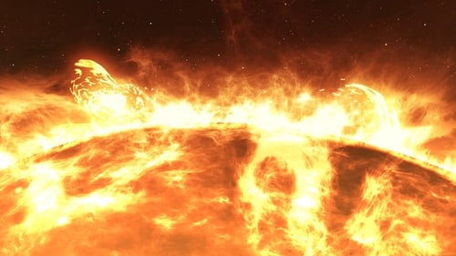 Dynamic Sun Surface with Erupting Solar Flares