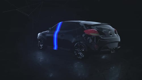 Futuristic 3D Car Scan Reveal Technology Animation