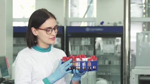 Scientist Examining Samples in a Clinical Laboratory