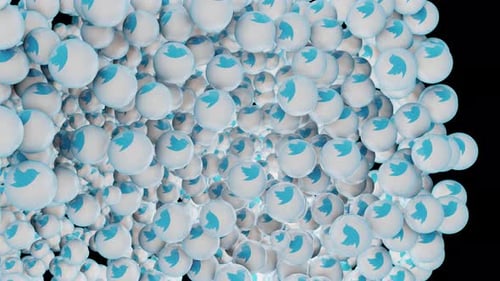 Dynamic 3D Twitter Logo Spheres Animation