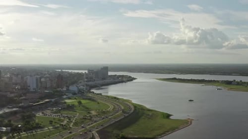 Aerial View Asuncion River Paraguay