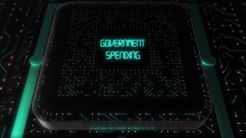 Futuristic Digital Circuit Board Processor Text Reveal