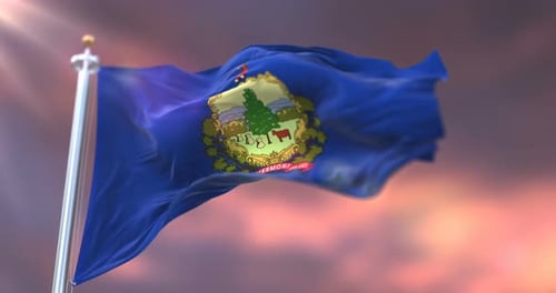 Vermont State Flag Waving Animation