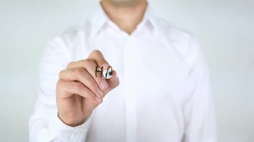 Man Writing 'Happy Weekend' with Black Marker
