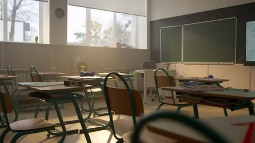 Salle de classe sur le campus scolaire