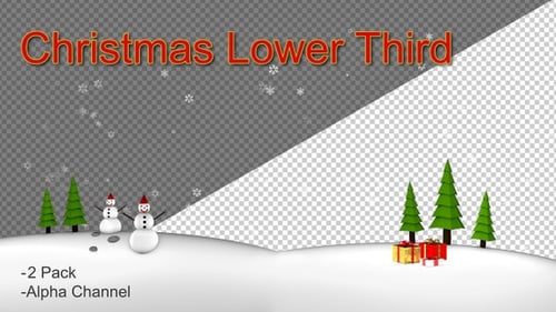 Animated Christmas Snow Scene Lower Third with Snowmen and Gifts