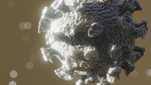 Microscopic 3D Virus Particle Rotating Medical Animation