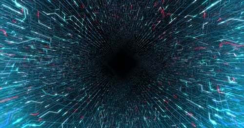 4K seamless loop abstract futuristic electronic circuit board.