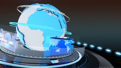 Broadcast News Intro, Light Blue Color Background 5