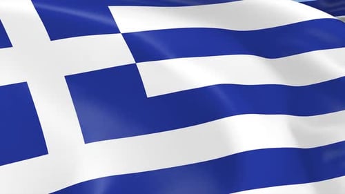Realistic 3D Waving Greek Flag Seamless Loop