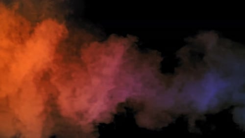 Colorful Abstract Smoke Clouds on Black Background