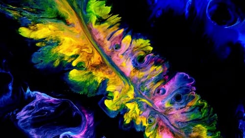 Abstract Paint Streams Mixing and Swirling Together