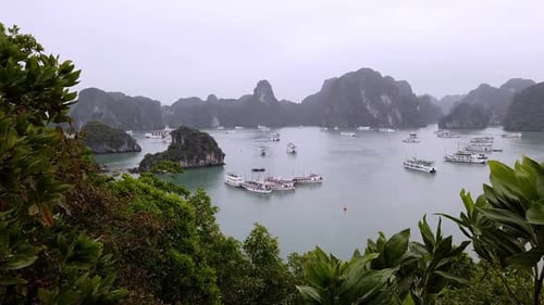 Picturesque view of rocky bay