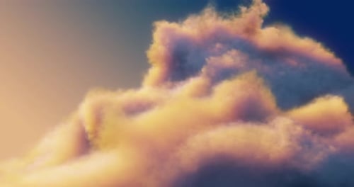 Dynamic Golden Clouds Moving Through Blue Sky Time-lapse