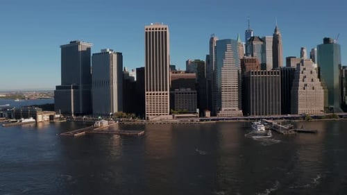 Aerial view of New York City skyline, Manhattan