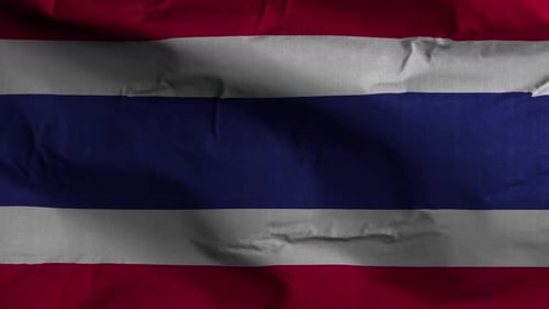 Realistic Waving Flag of Thailand Seamless Animation Background