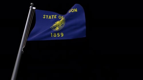 Oregon State Flag With Alpha Channel 4K