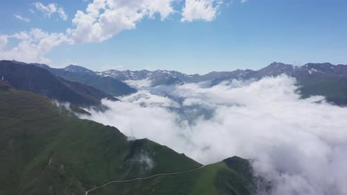 Scenic Aerial View of Lush Green Mountain Range
