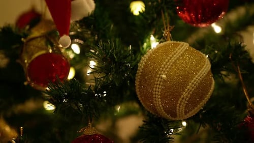 Christmas Tree with Red and Gold Baubles