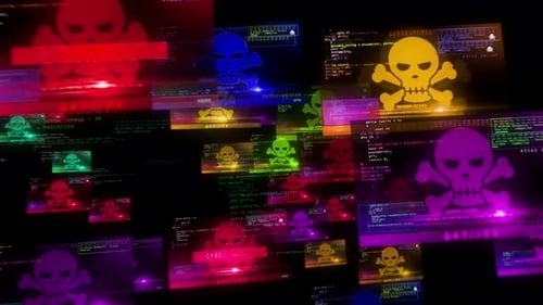 Futuristic Cyber Attack Screens with Hacking Code Animation