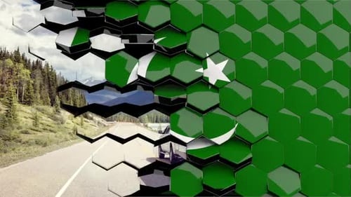 3D Hexagon Tile Flipping Reveal Transition