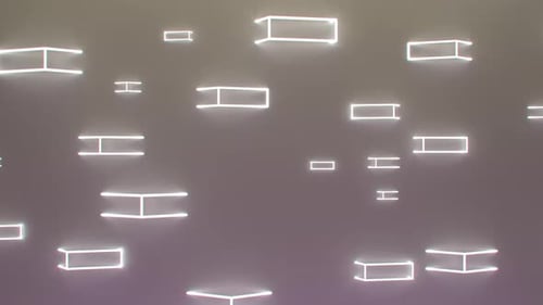 Abstract Glowing Rectangular Wireframes Background Loop