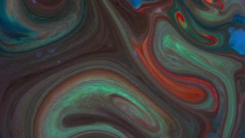 Abstract Liquid Paint Swirls with Vibrant Colors