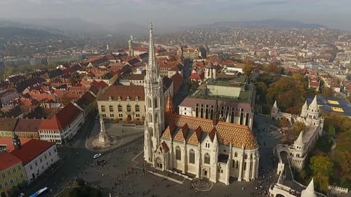 Aerial View of Historic City Architecture, Daytime