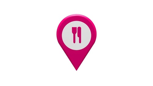 Animated 3D Food Location Pin Icon