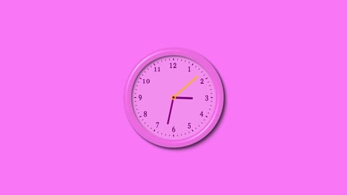 Horloge murale 3D réaliste brillante de couleur rose