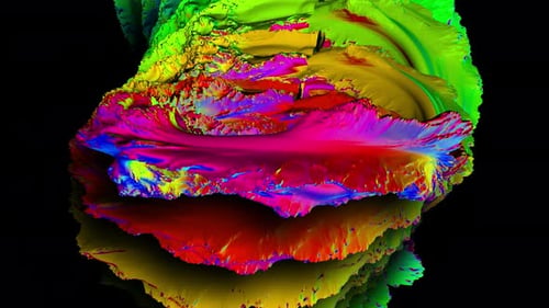 Vibrant Abstract Glitch Morphing 3D Shape Background Animation