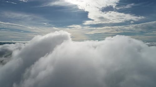 Aerial View of Beautiful White Clouds in Daytime