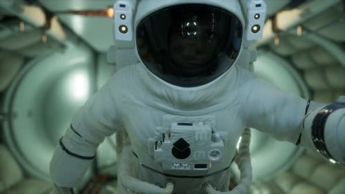Astronaut in der Orbital-Raumstation
