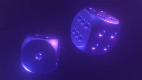 Abstrakte schwebende Würfel drehen sich unter glänzendem reflektierendem neonschwarzem Licht