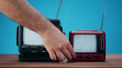 Vintage Television Sets Powered On
