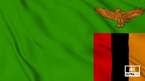 Flag of Zambia Seamless Loop Animation
