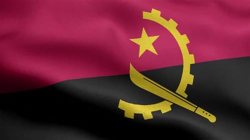 Angola National Flag Waving Realistic Animation Loop