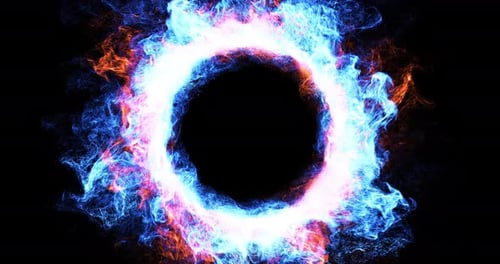 Fiery Blue Energy Particle Ring Reveal