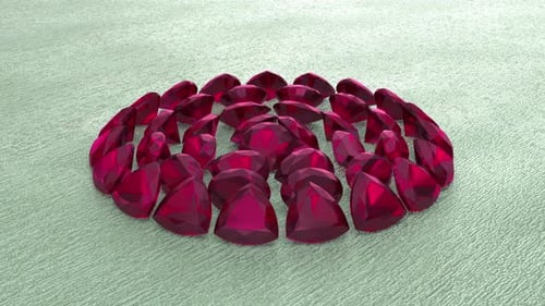 Animated Ruby Gemstones in Circular Pattern Loop