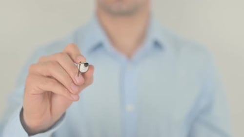 Hand Writing on Transparent Surface with Marker