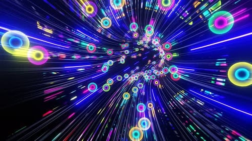 VJ Loop Hyperspeed Tunnel with Balls